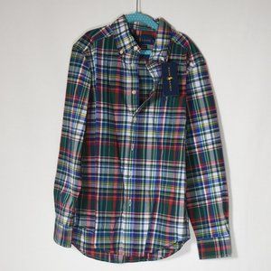 Ralph Lauren Boys Plaid Button-down LS Shirt NWT, Size M (10/12)